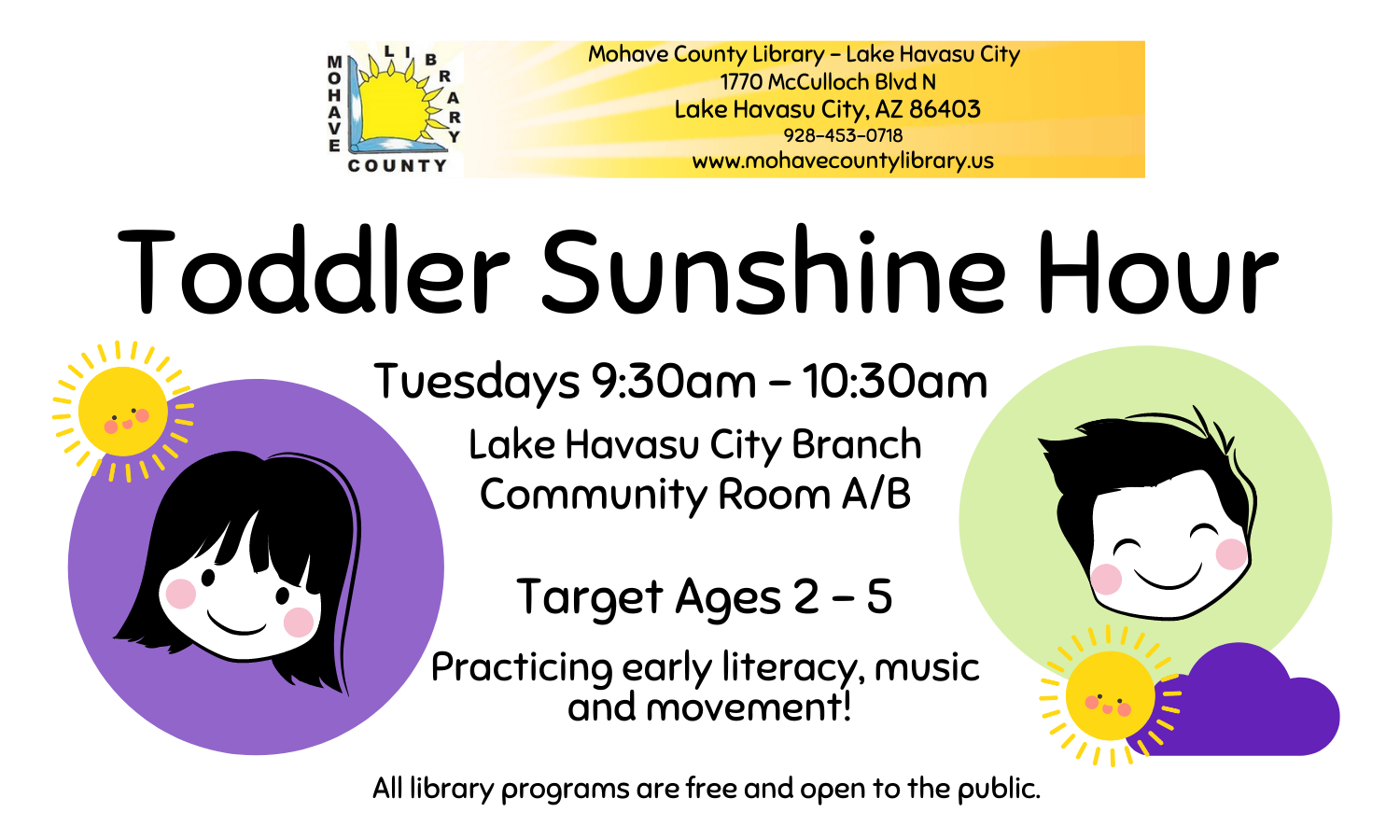 Toddler Sunshine Hour at the Library